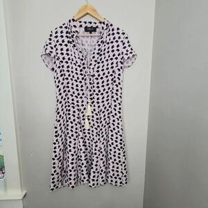Derek Lam Crescent Print Silk Tassel Dress 8